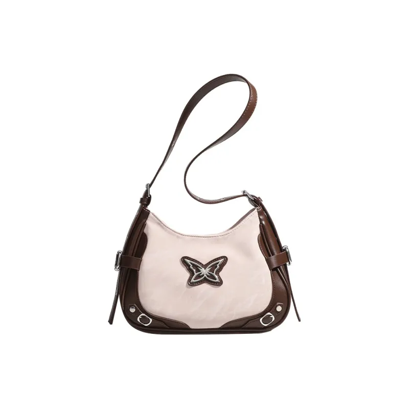 NOMK PU Shoulder Bag, Portable Crossbody Bag Women's Pink/Light Blue/Beige Apricot-0