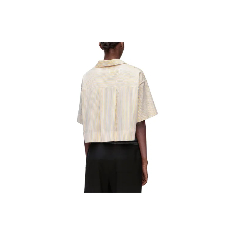 LOEWE Stripe Cropped Pyjama Blouse 'Yellow/Blue'-2