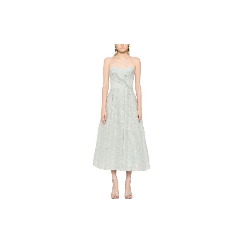 Marchesa Notte Floral Cloque Sweetheart Dress-1