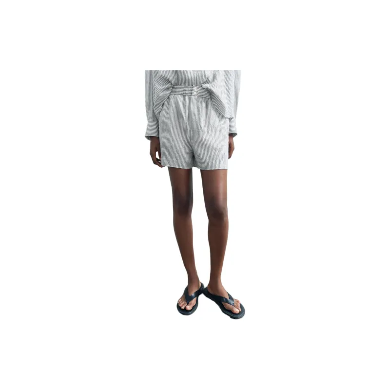 ZARA Casual Shorts Women's Stripes-3