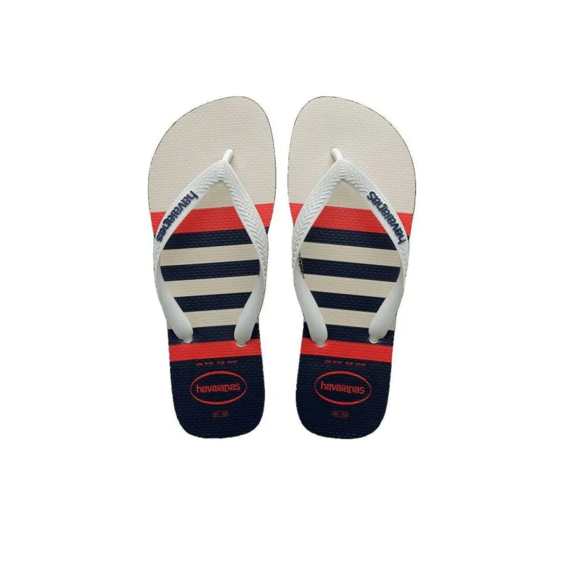 Havaianas Rubber Sole Abrasion Resistant Flip Flops Unisex White-3