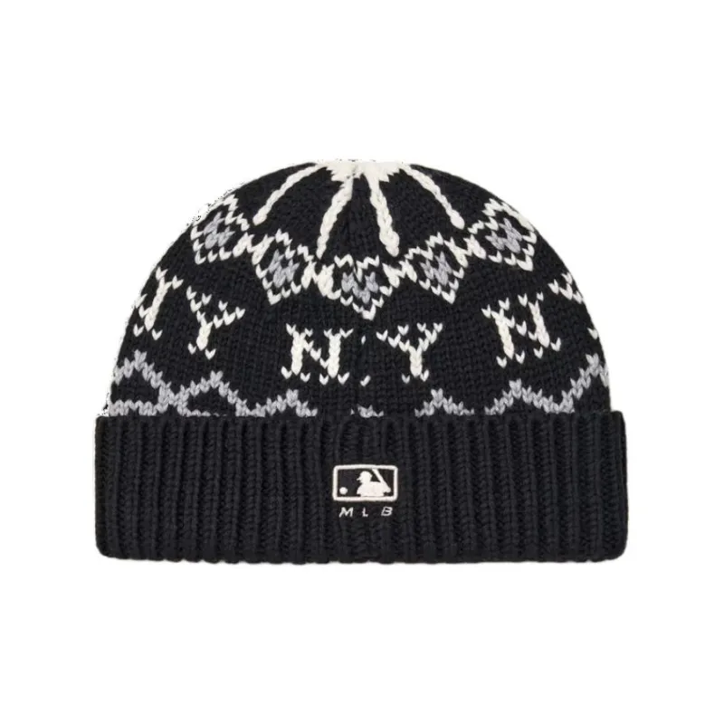 MLB Contains Wool Knitted Beanie Hat Unisex Black-1