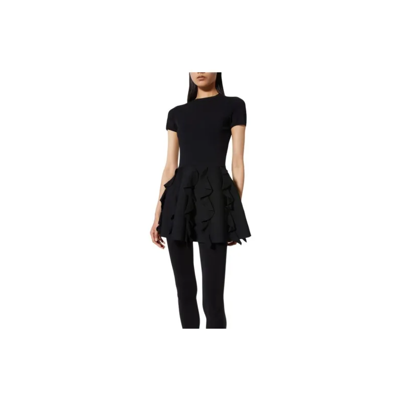 Valentino Short Sleeved Dress Women's Black-4