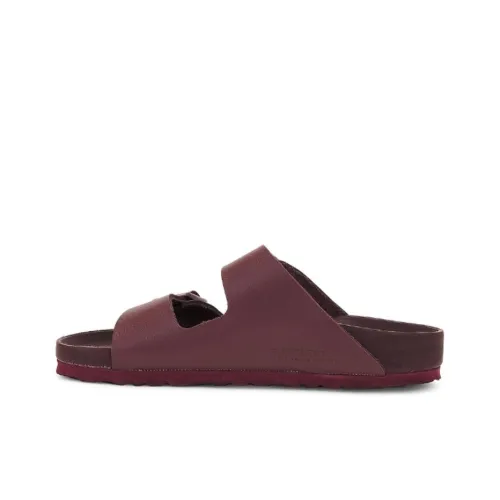 Birkenstock Rubber Sole Abrasion-Resistant Slide Slippers Women's Burgundy