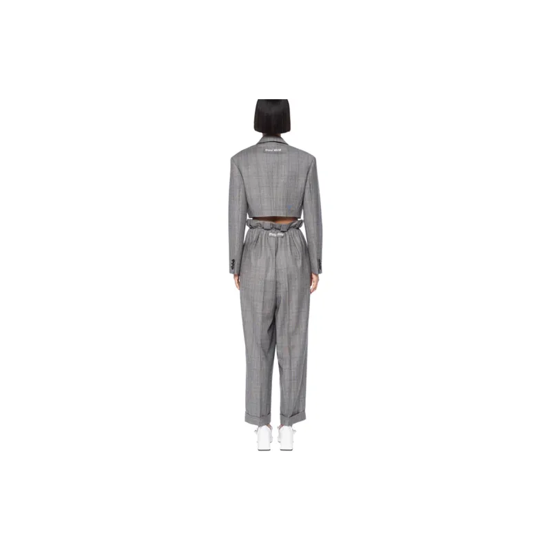 MIU MIU FW21 Cropped Coat Women's Gray-2