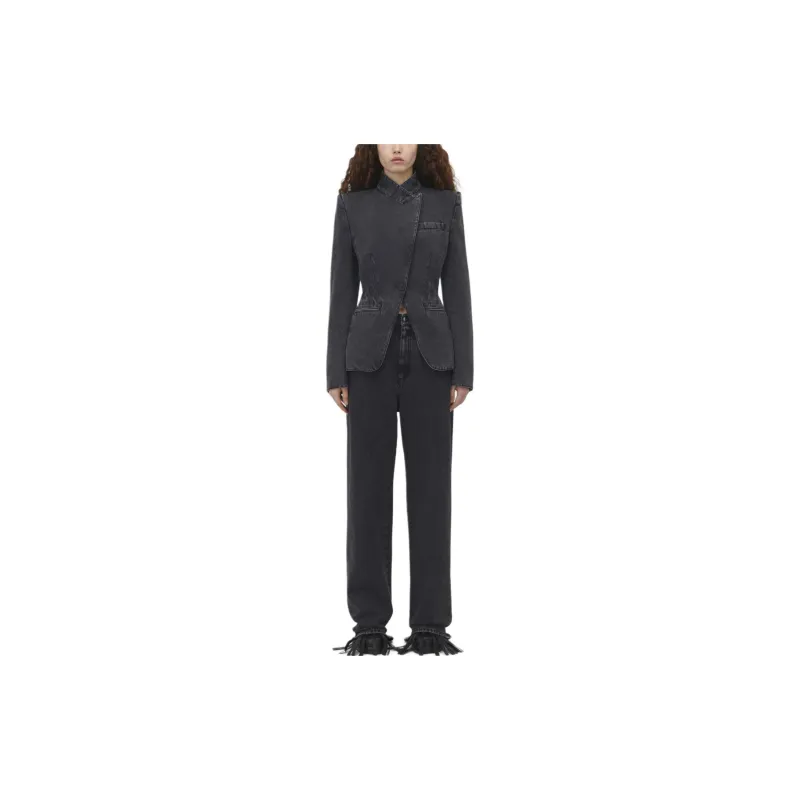 Alexander McQueen Twisted Spliced Denim Jacket-1
