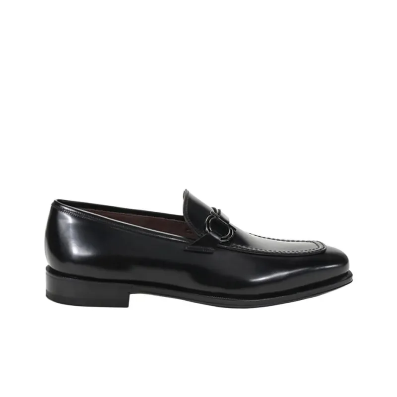 FERRAGAMO Rolly Loafers Men's Black-1