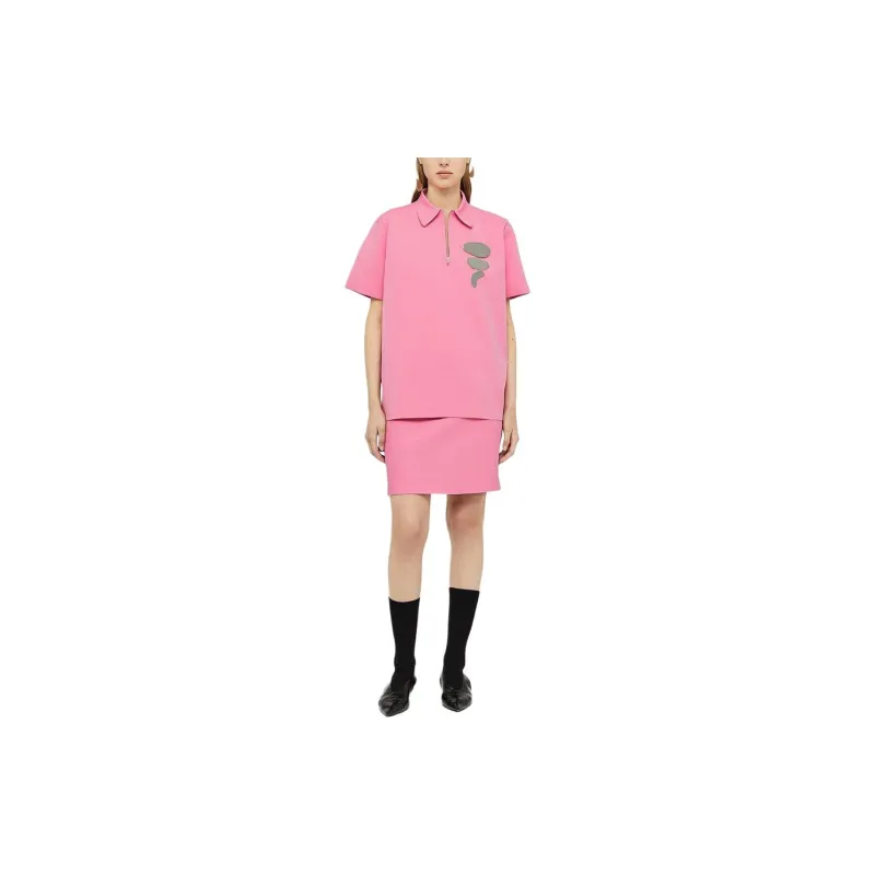 JIL SANDER Zip Detailed Straight Hem Polo Top-1