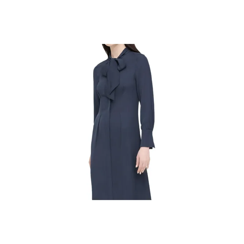 THEORY Long Sleeved Dresses Women's Dark Blue-3