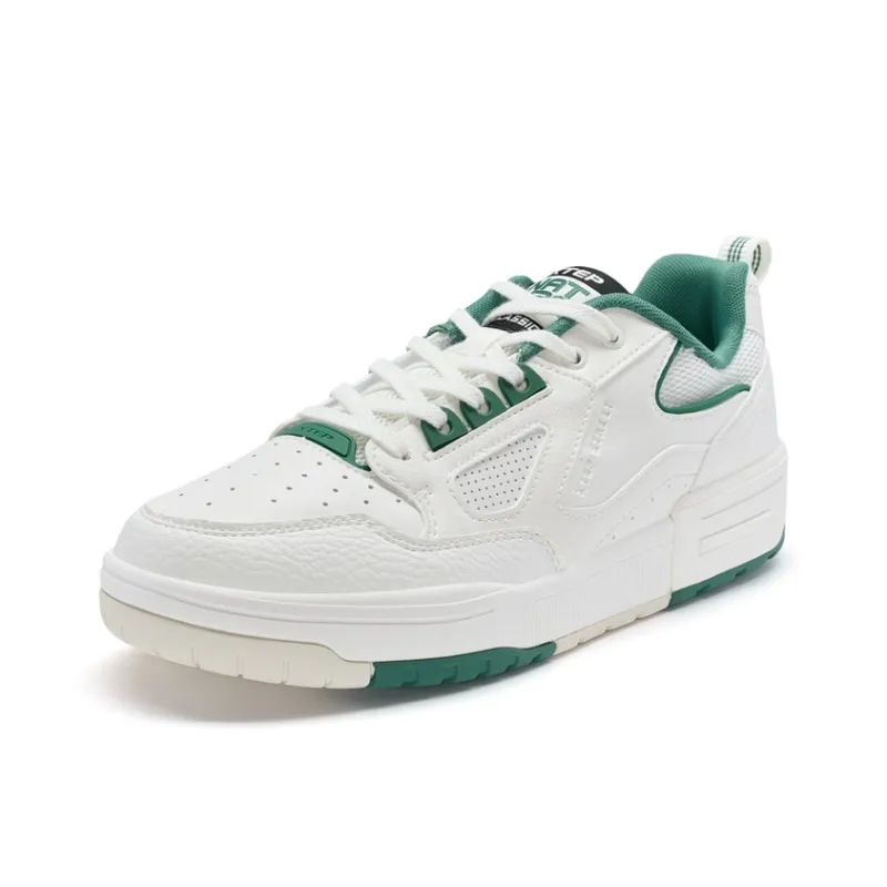 XTEP New Dawn Lightweight Anti Slip Low Top Skateboard Shoes Men's Sail White-1