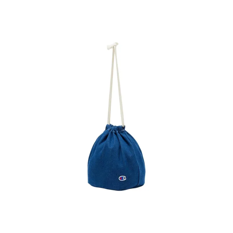 Champion Cotton Drawstring Bag Shoulder Bag Regular Unisex Washed Blue-0