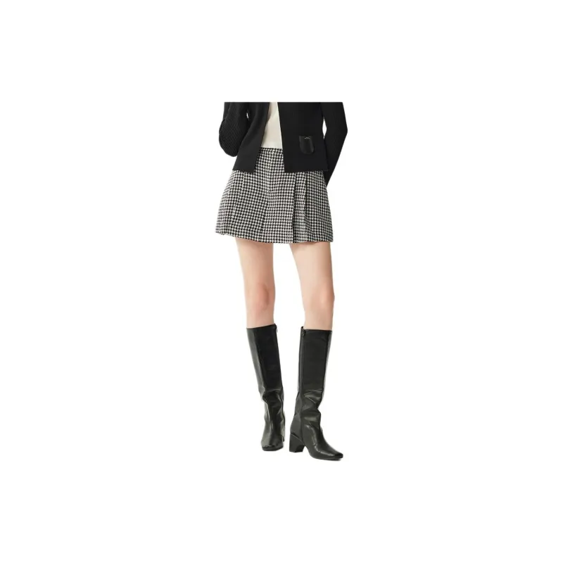 DEGAIA FW24 Casual Short Skirts Women's Black Positioning Floral-2