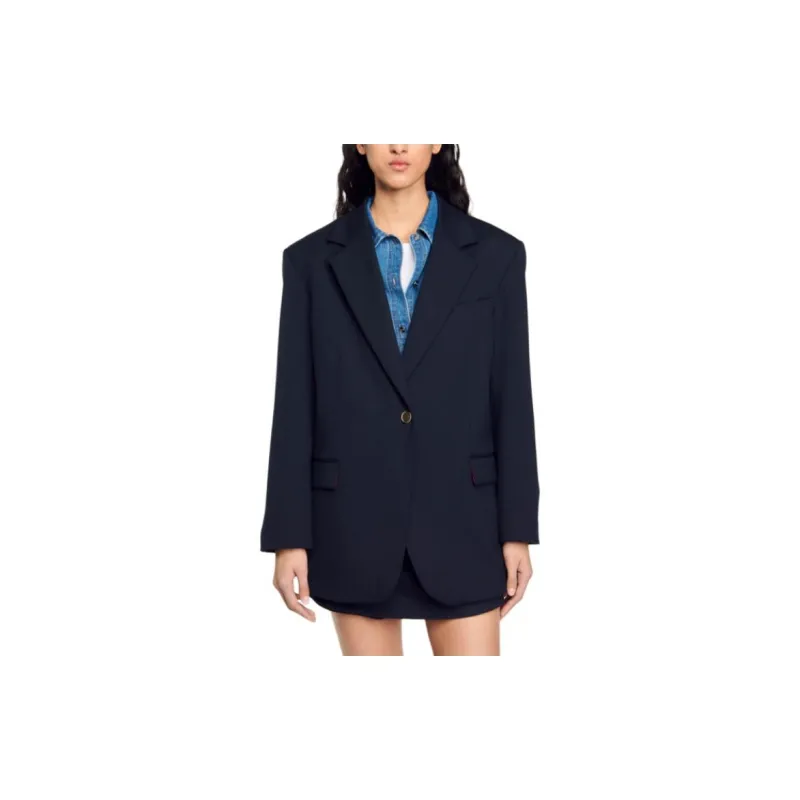 Sandro Notched lapels Single breasted Blazer-1