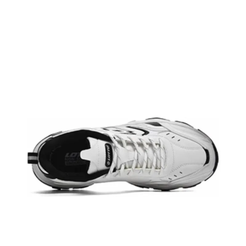 LOTTO Anti-Slip Wear-Resistant Low-Top Chunky Sneakers Women's White Black-2