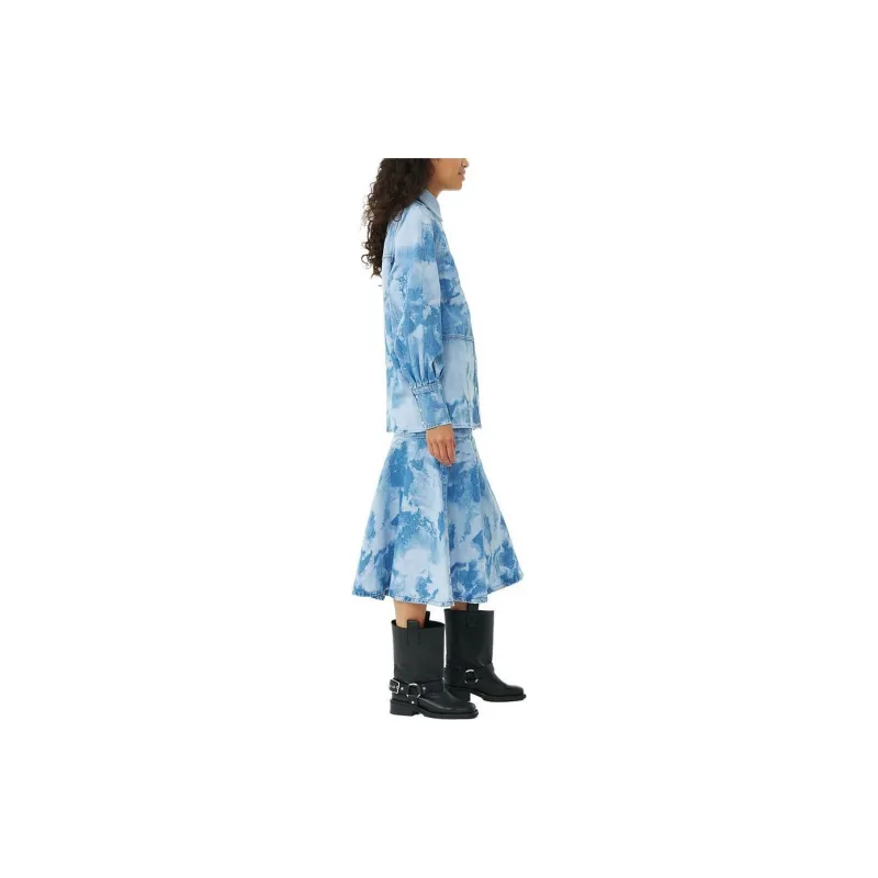 GANNI Bleach wash Denim Shirt-3
