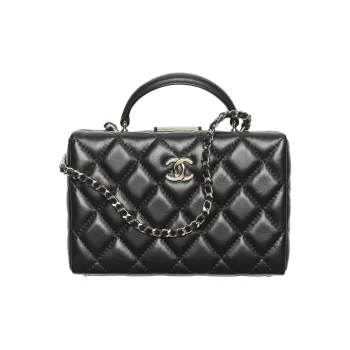 CHANEL Sheepskin Box Bag, Shoulder Bag, Crossbody Bag, Handbag Small Size Women's Black