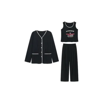 DanceBees Pajama Set Women's Black