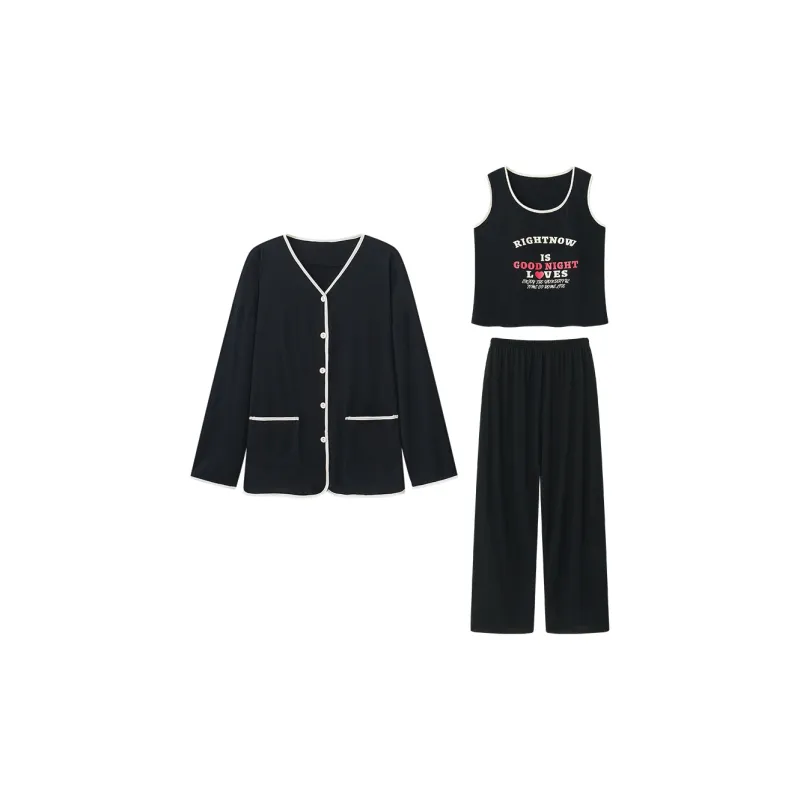 DanceBees Pajama Set Women's Black-0