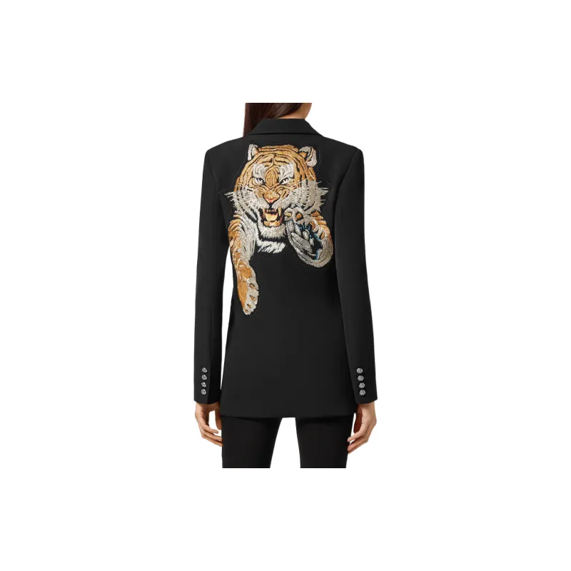 PHILIPP PLEIN Sequinned Tiger Single breasted Blazer-3