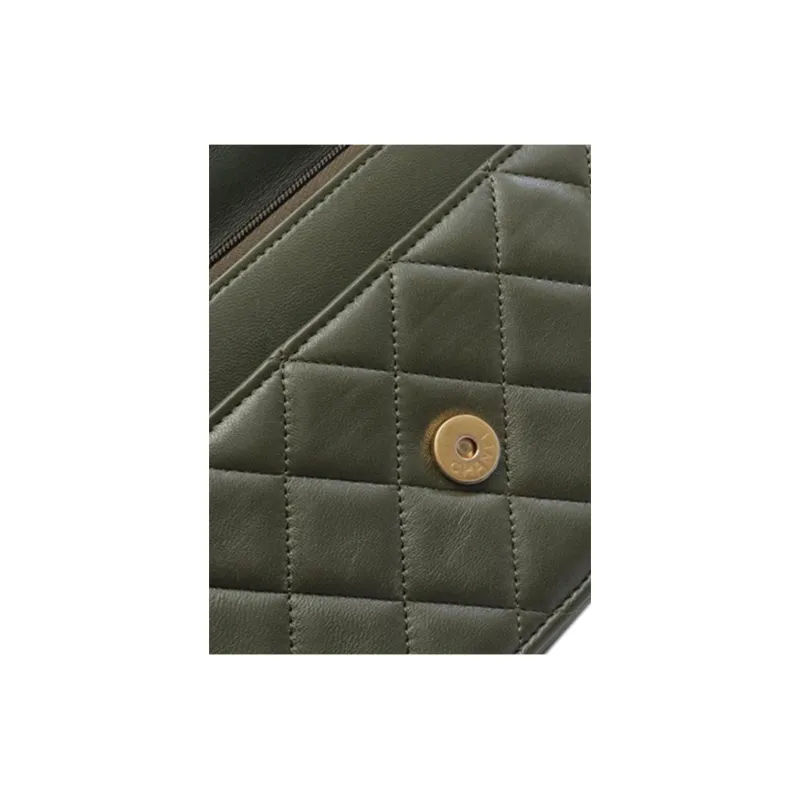 CHANEL Lambskin Shoulder Bag, Crossbody Bag, Wallet Women's Brown-4