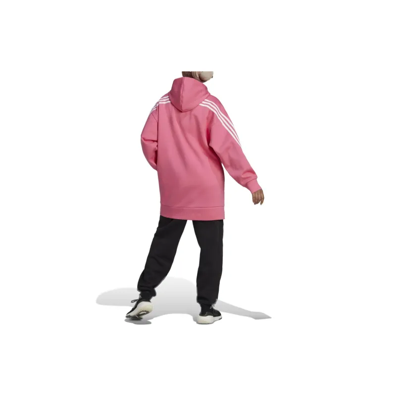 Adidas FUTURE ICONS 3-STRIPES LONG HOODIE Sweatshirt Women's Pulse Magenta-2