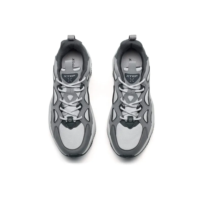 XTEP Lightning 5.0 Height Increasing Low Top Casual Shoes Men's Smoke Gray/Lunar Stone Gray/Coal Black-4