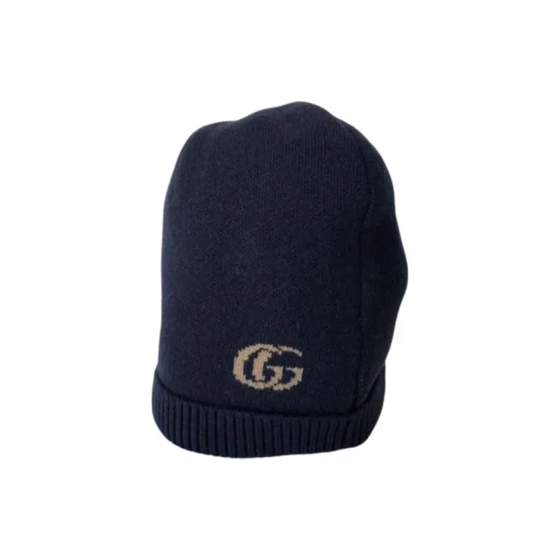GUCCI Cashmere Beanies Men's Marine Blue-0