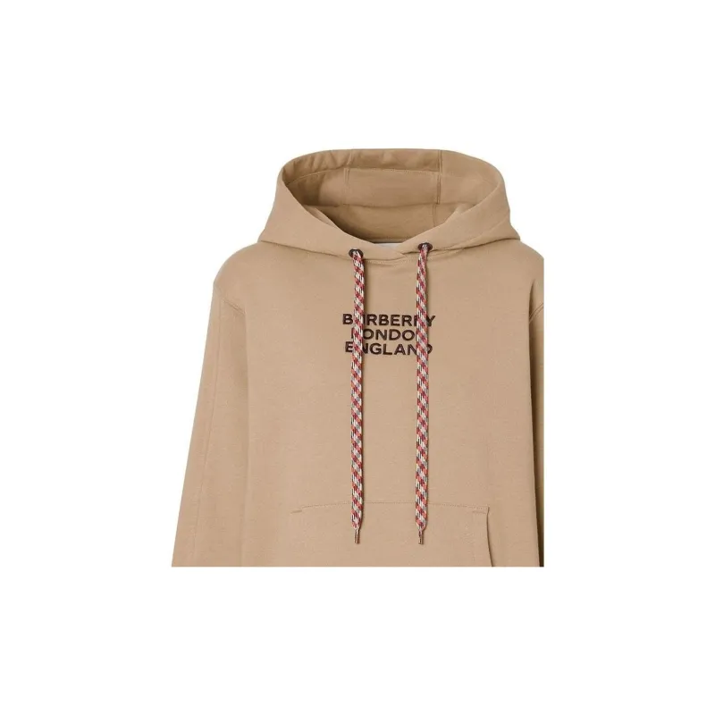 Burberry Women's Embroidered Logo Oversized Hoodie Beige-2