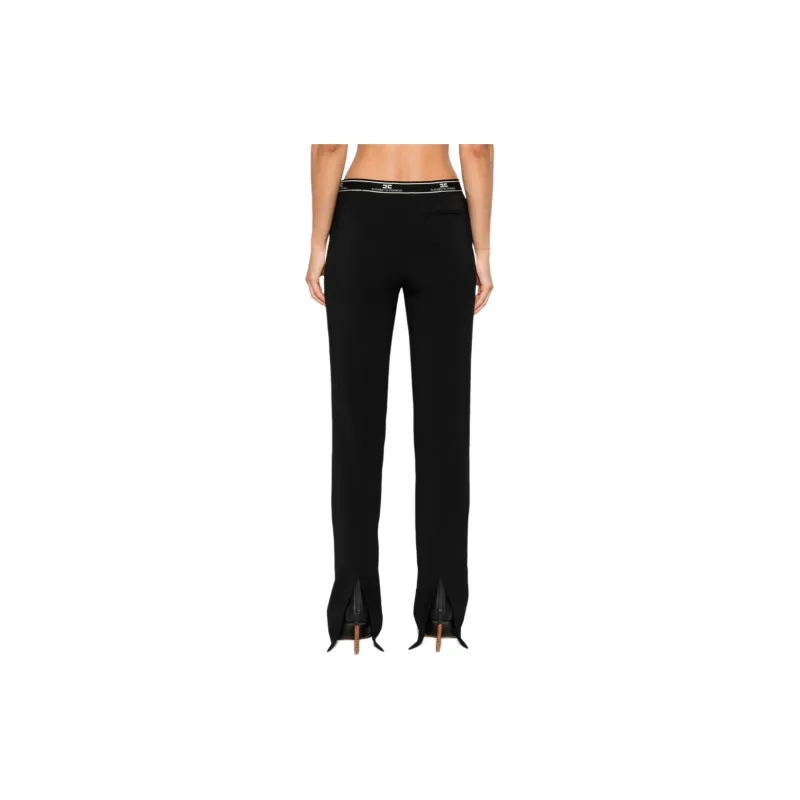 Elisabetta Franchi Logo Waistband Straight Leg Trousers-2