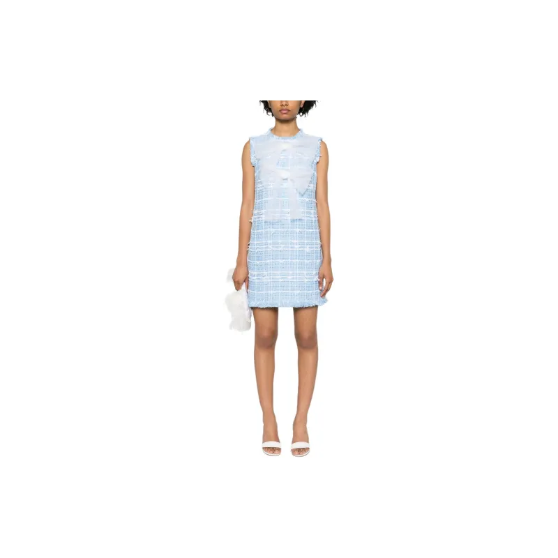OSCAR DE LA RENTA Oversized-bow Tweed Mini Dress-1