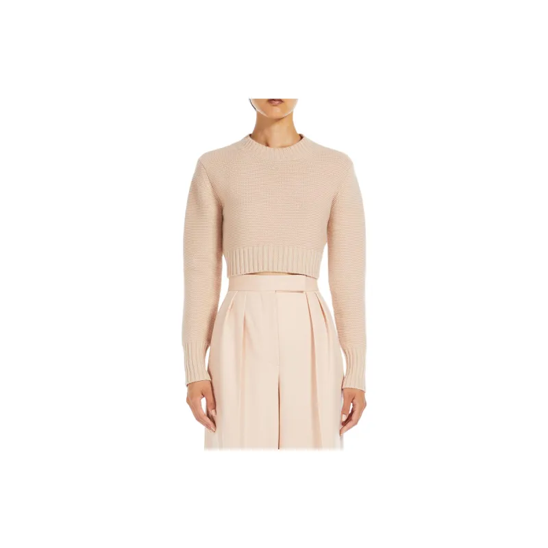 MaxMara Kaya Collection Cropped Cashmere Jumper Sweater Women's Pink-2