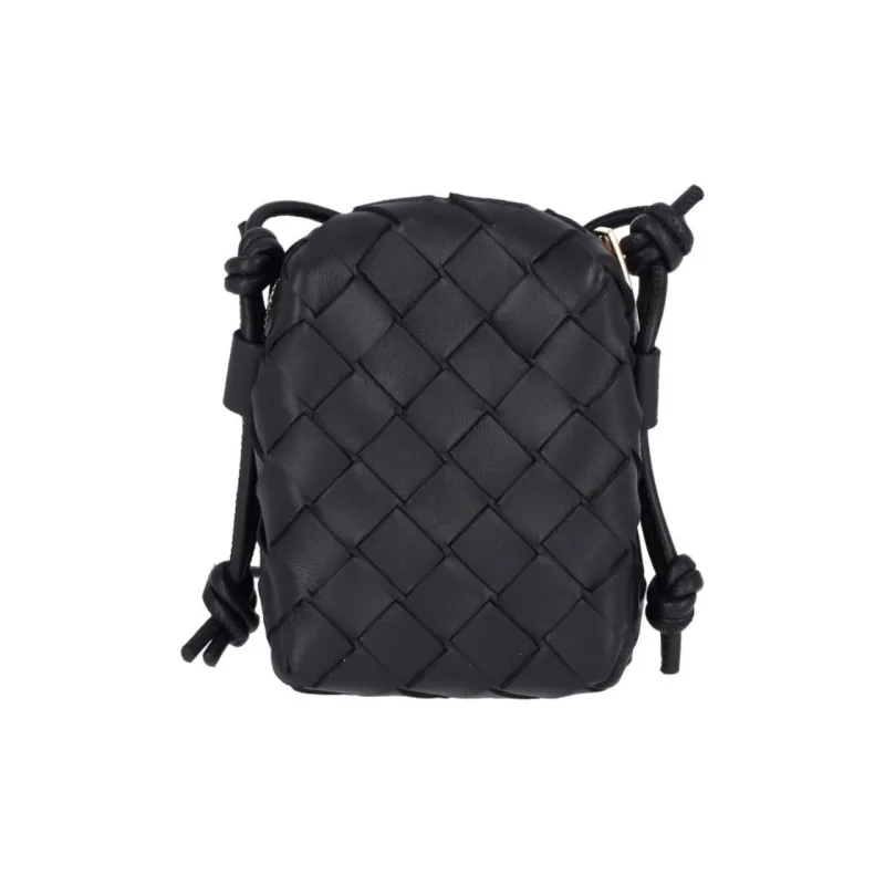Bottega Veneta Lambskin Crossbody Bag, Shoulder Bag Mini Women's Black-2