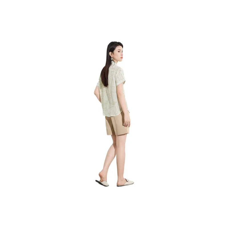 Yi Mengyuan Silk Shirt Women's 1Green Multicolor-2
