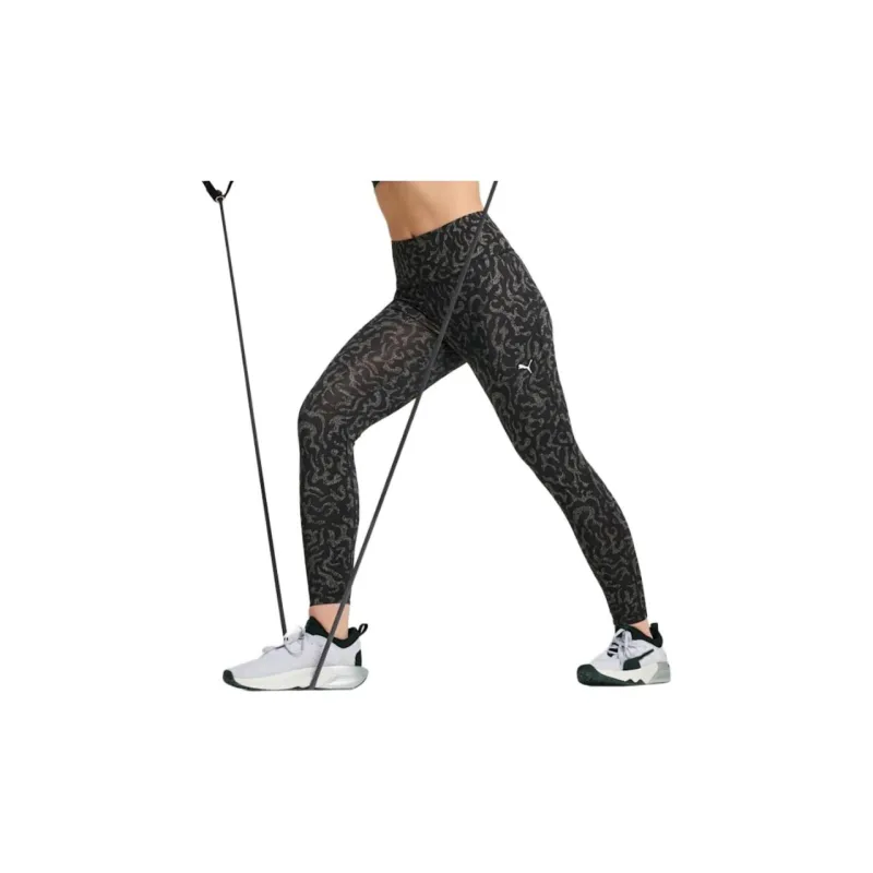 PUMA TRAIN Fave Women's High Waisted 7/8 Training Tights Athletic Trousers Women's Black Coral-2