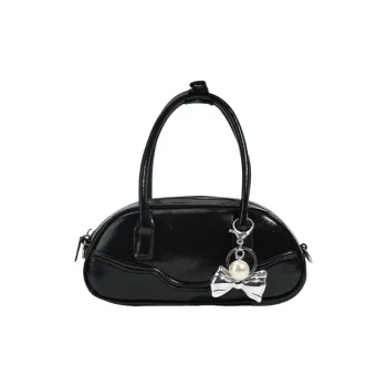 NOMK PU Crossbody One Shoulder Handbags Women's Black/Red/Silver