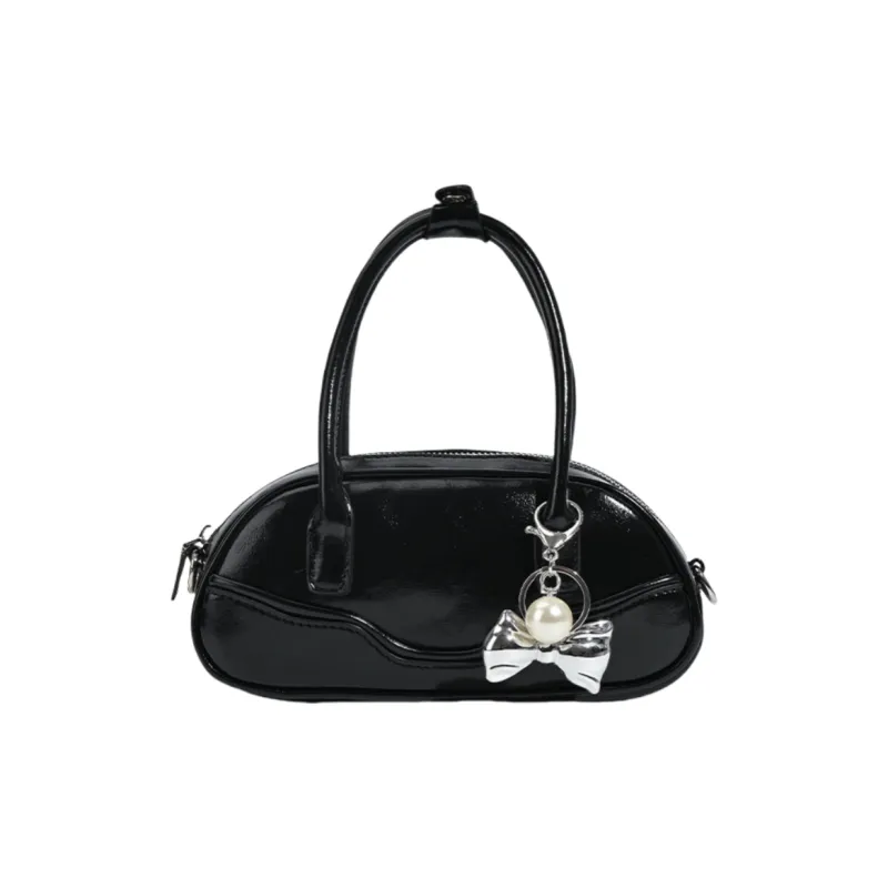 NOMK PU Crossbody One Shoulder Handbag Women's Black/Red/Silver-0
