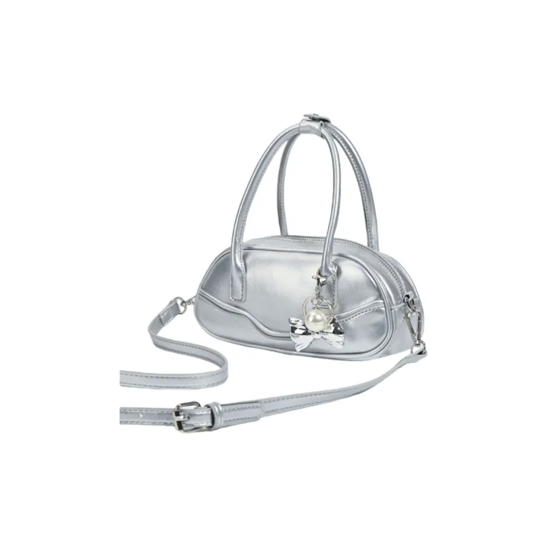 NOMK PU Crossbody One Shoulder Handbag Women's Black/Red/Silver-11