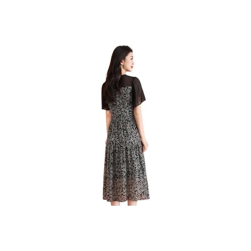 Mylan Short Sleeved Dresses Women's Black-1