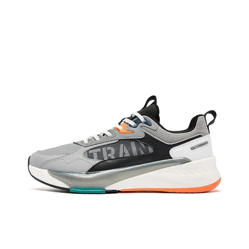 QIAODAN Anti Slip Wear Resistant Low Top Running Shoes Men's Gray Black-0