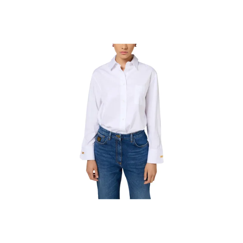 Elisabetta Franchi Striped Jacquard Poplin Shirt-3