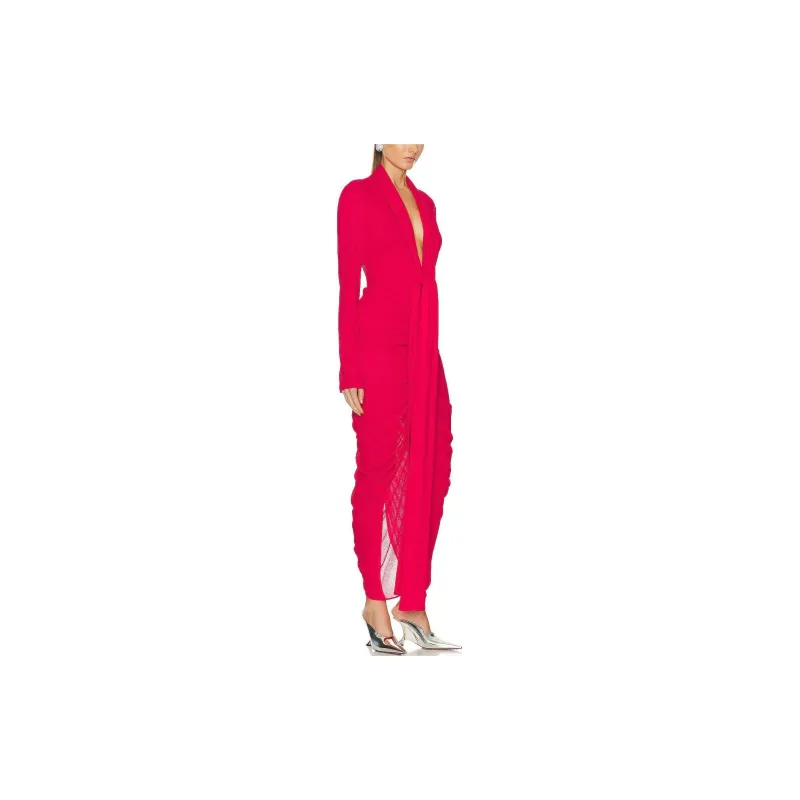 GIVENCHY Long-Sleeved Dresses Women's Red-3