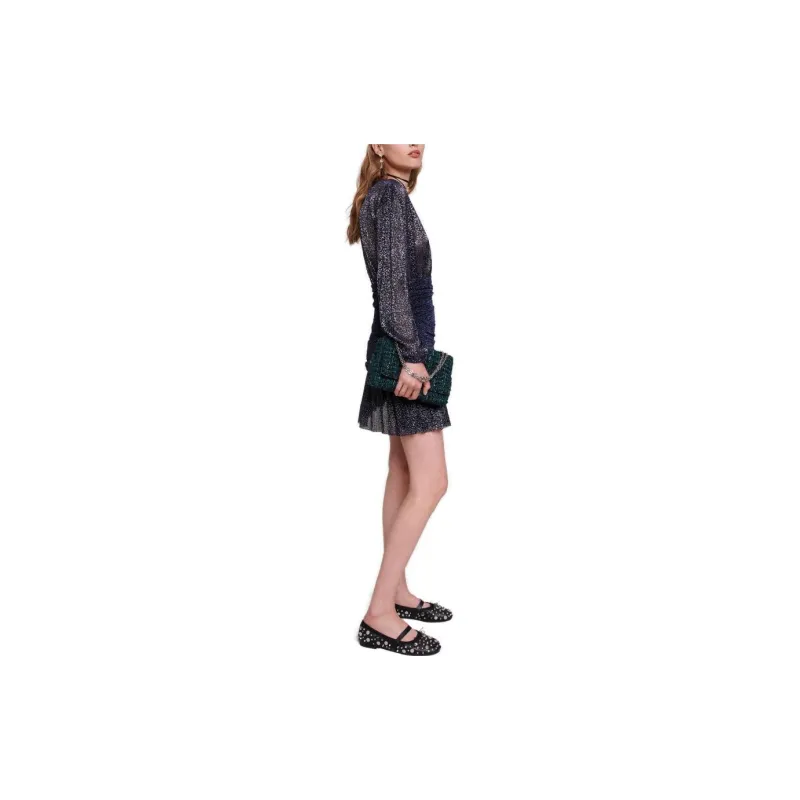 Maje Draped Lurex Dress-3