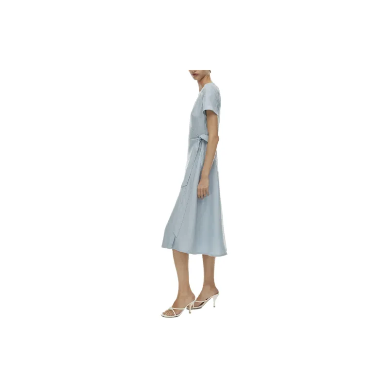 ARITZIA Babaton Dern Linen Dress Short-Sleeved Dresses Women's Dew Blue-4