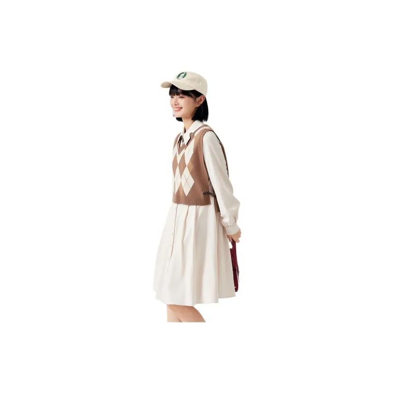 ZIHAN Skirt Set Women's Beige Gold-2
