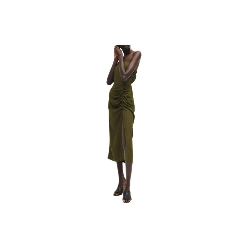 H&M Sleeveless Dress Women's Dark Green-2