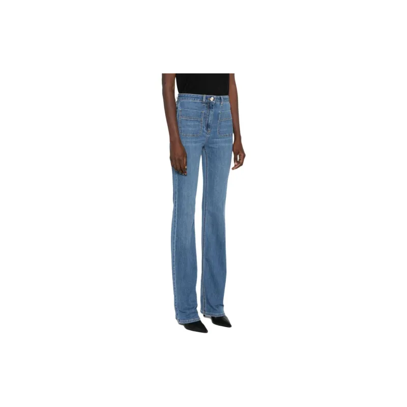 Elisabetta Franchi Logo Plaque Boot Cut Jeans-3