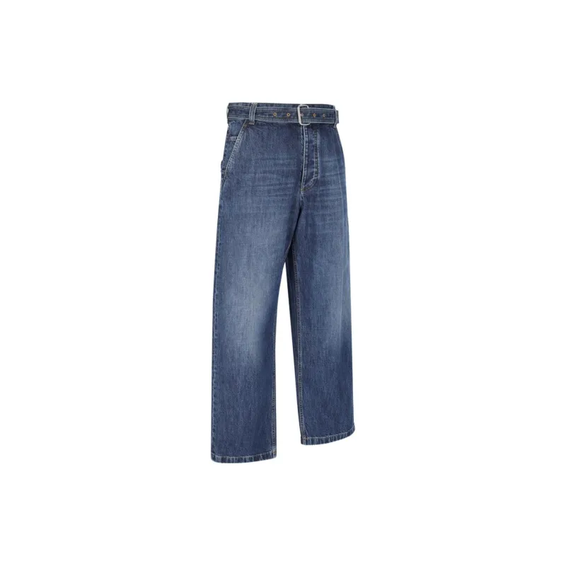 Bottega Veneta Belted Cargo Denim Trousers-2