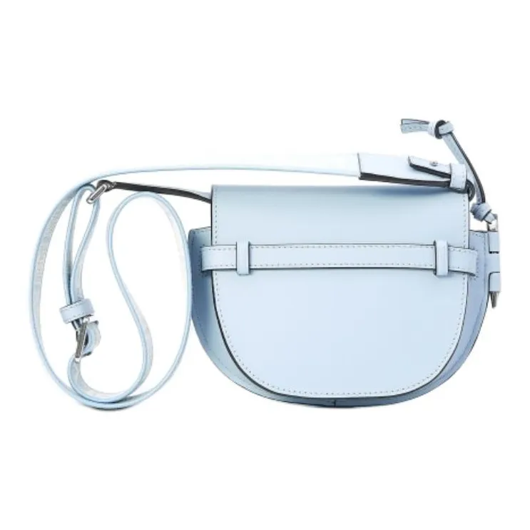 LOEWE Gate Soft Cow Leather Shoulder Bag Crossbody Bag Mini Women's Gray Blue-2