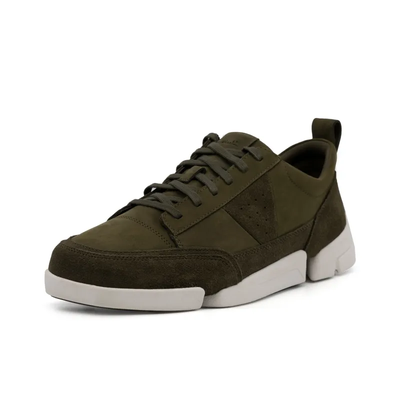 Clarks Trigenic Low Top Casual Shoes Men's Olive Green-1