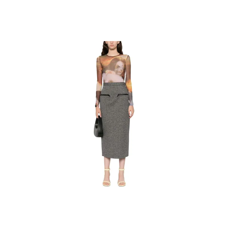 MSGM Interlock Twill Midi Skirt-1
